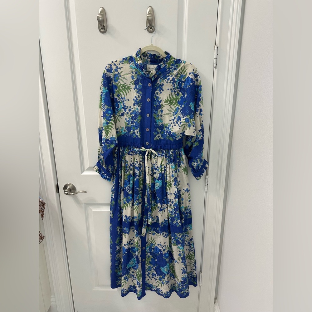 Floral Blue and Green Women's Dress